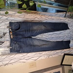 Tailor Vintage Mens Blue Slim Jeans with Faded Details